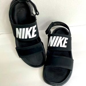 Nike Black & White Logo Open Strap Sandals